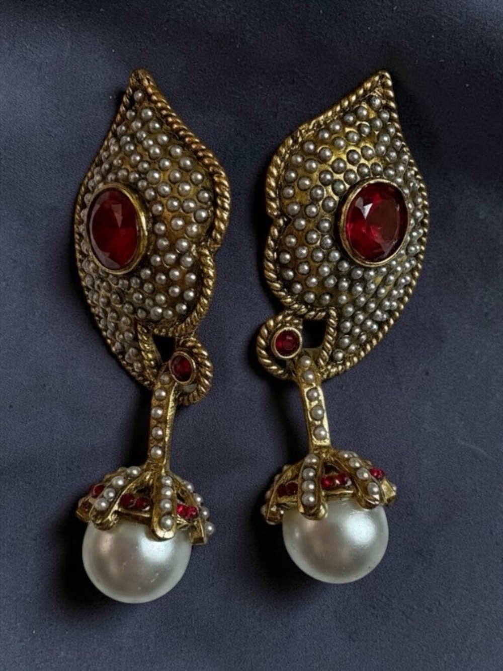 Vintage Mogul/Byzantine-inspired Drop Earrings